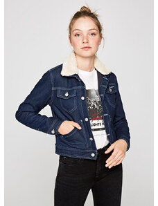 Pepe Jeans dámská zateplená džínová bunda FRIDA WORK