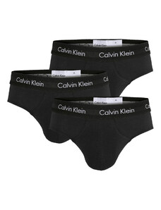 CALVIN KLEIN - 3PACK Cotton stretch čierne slipy s čiernym pásom