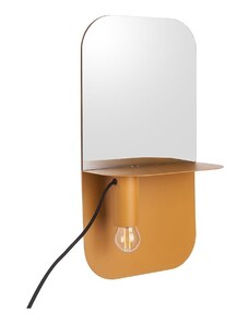 LEITMOTIV Nástenná lampa so zrkadlom Plate Iron Matt okrová