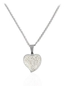 BM Jewellery Dámsky náhrdelník srdce so zirkónmi Valentín S954090