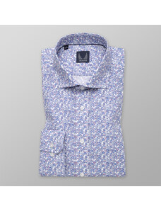 Willsoor Pánska košeľa Slim Fit svetlo modrý kvetinový vzor 11208