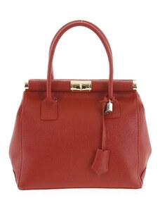 Luxusná dámska kožená kabelka do ruky červená - ItalY Hyla červená