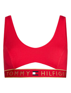 TOMMY HILFIGER - Cut out červená podprsenka so zlatým logom