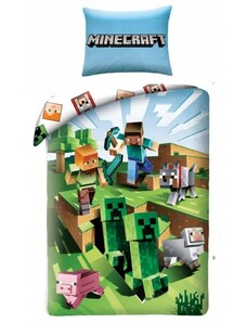 HALANTEX Bavlnené / detské posteľné obliečky Minecraft - MNC hra / 140 x 200 cm + 70 x 90 cm