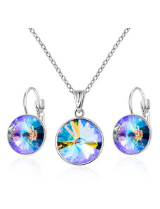 Glory Set náhrdelník a náušnice kruh Swarovski elements Crystal Paradise 395