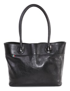 TALIANSKE Talianska dámska čierna kožená kabelka do práce cez rameno Florika Borse in pelle