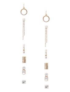 GUESS náušnice Gold-tone Rhinestone Stud Earrings Set, 12325