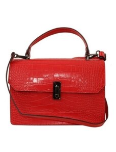 TALIANSKE Talianska dámska kožená kabelka do ruky červená Izabela rosso genuine leather