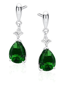 Klenoty Amber Luxusné smaragdové náušnice