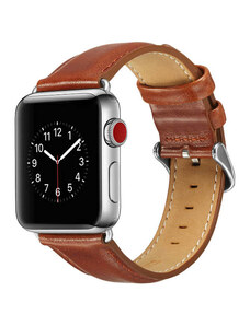 Glory Kožený remienok na Apple watch hnedý (42/44mm)