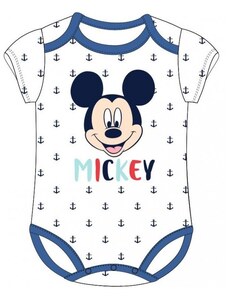 E plus M Dojčenské / chlapčenské / detské body / tričko s krátkym rukávom Mickey Mouse - Disney - biele