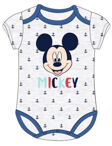 E plus M Dojčenské / chlapčenské / detské body / tričko s krátkym rukávom Mickey Mouse - Disney - šedé