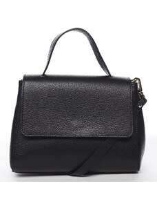 Dámska kožená kabelka do ruky čierna - ItalY Fatismy čierna