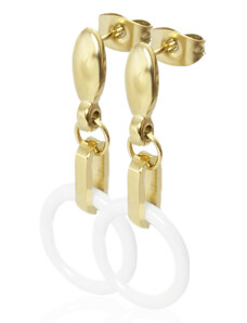 BM Jewellery Náušnice visiace keramické 1,4 ⌀ RING gold S987050