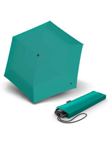 Knirps AS.050 Slim Small Manual - dámsky skladací plochý dáždnik tyrkysová