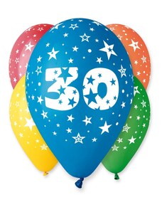Godan Latexové balóny číslo 30 mix farieb - na hélium - 5 ks