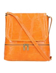 Mondo Italia, s.r.o. Kožená kabelka na rameno 573 oranžová Made in Italy