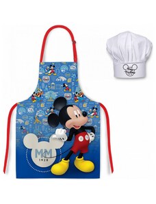 EUROSWAN Detská / chlapčenská zástera s kuchárskou čiapkou Mickey Mouse - Disney Junior - Clubhouse - pre deti 3 - 8 rokov