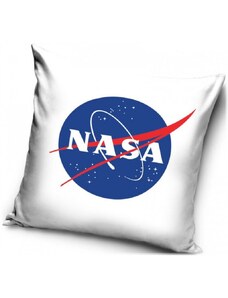 Carbotex Vankúš NASA s logom Americkej vládnej agentúry pre pre letectvo a kozmonautiku - biely - 40 x 40 cm