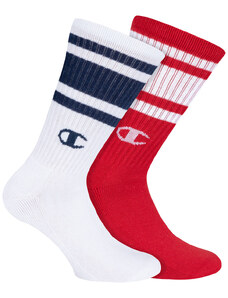Ponožky CHAMPION CREW SOCKS LEGACY FASHION 2ks, bílá, červená
