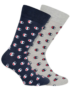 Ponožky CHAMPION CREW SOCKS ALLOVER C FASHION 2kusy, modré, šedé