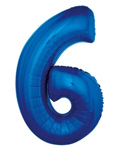 Godan Fóliový balón číslo 6 - modrá - 92 cm
