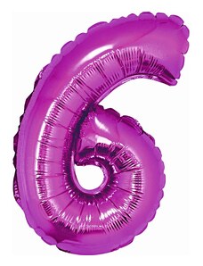 Godan Fóliový balón číslo 6 malý - fialová - 35 cm
