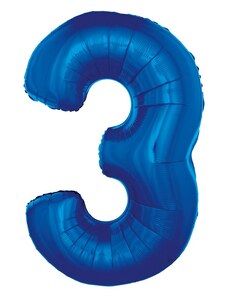 Godan Fóliový balón číslo 3 - modrá - 92 cm