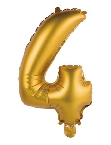 Godan Fóliový balón číslo 4 malý - zlatá matná - 35 cm