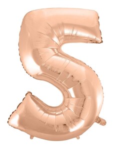 Godan Fóliový balón číslo 5 - ružovo zlatá - 92 cm