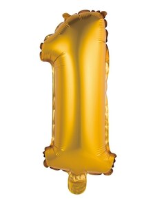 Godan Fóliový balón číslo 1 malý - zlatá matná - 35 cm