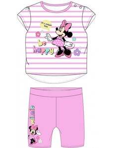 E plus M Dojčenská / detská letná bavlnená súprava / set tričko a šortky Minnie Mouse - Disney - ružová
