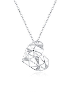 Emporial Royal Fashion náhrdelník Trblietavé geometrické srdce SCN364