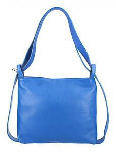 Mondo Italia, s.r.o. Kožená kabelka na rameno/batoh 575 modrá Made in Italy