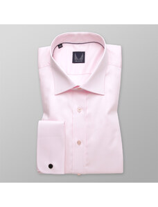 Willsoor Pánska košeľa Slim Fit svetlo ružovej farby s hladkým vzorom 11393