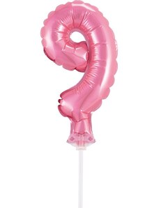 Godan Fóliový balón na tortu číslo 9 - ružová - 13 cm