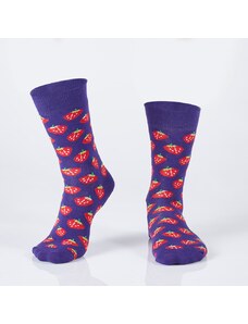 FASARDI Purple women's socks with strawberries