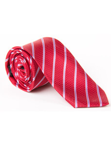40026-69 Červená kravata so sv.fialovými prúžkami.