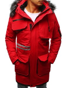 Dstreet Originálna pánska zimná bunda v červenom prevedení skl.34