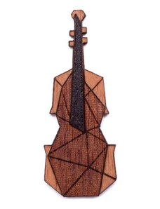 BeWooden Drevená brošňa Violin Brooch