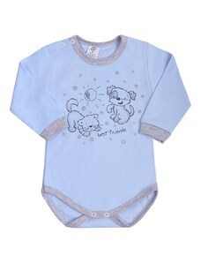 Dojčenské body s dlhým rukávom New Baby Kamaráti modré - veľ. 80