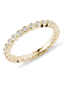 Elegantný zlatý prsteň s briliantmi KLENOTA K0747013