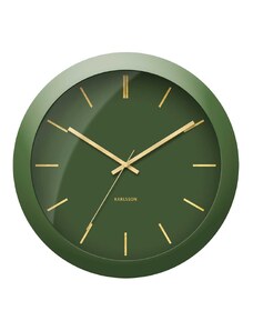 KARLSSON Nástenné hodiny Globe zelené