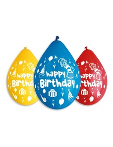 Godan Latexové balóny na vzduch Happy Birthday Darčeky - 5 ks