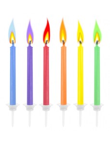 Godan Tortové sviečky Farebné plamene - 6 ks