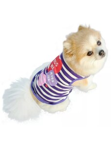 MADE in PRC pre psov a mačky / na leto pruhovaná vesta - fialová