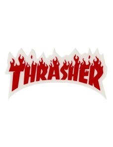 thrasher Samolepka flame logo medium sticker red