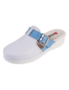 BUXA Medicínka obuv MED20 - Biela S Modrým Pásikom