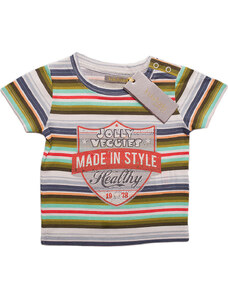 BASIC Chlapčenské farebné pruhované tričko Made in styl