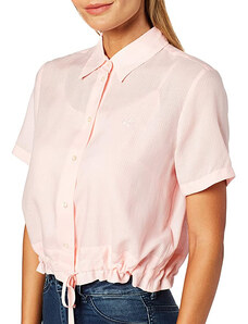 Calvin Klein dámská růžová krátká košile WAISTED LACING SS SHIRT